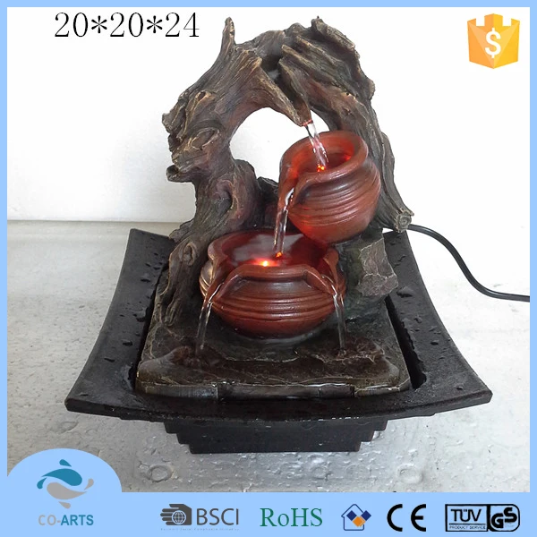 Made in china factory polyresin water fountain with led light