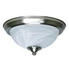 10" Flush Mount Ceiling Light Brushed Nickel Alabaster Glass UL/ETL Listed LED/E26/GU24 Lamp