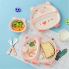 FDA Safe Dinnerware Set Bamboo Food Safe Eco-Friendly Hot Sale High Quality Wholesale Dinnerware Bamboo Fiber Kid Set