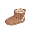 Boys & girls suede leather TPR outsole cute snow boots with fur lined