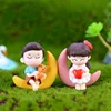 Sweet Moon Lovers Cake Decoration Diy Resin Fairy Garden Craft Set Miniatures Decorative Micro Landscape
