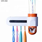 Small gift UV toothbrush sterilizer and toothpaste dispenser ,sanitizing rate 99.9%, WOWER dental care sterilizer kit