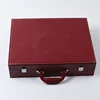 High quality wine leather cover original wood box for leather wallet, pen, card holder