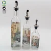 Wholesale oil and vinegar spice set glass oil cruet bottle with pp lid with abs cap and glass jar