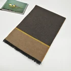 Logo Customization Scarf Viscose Simple Design Basic Color Wool Viscose Blended Scarf Promotion Brushed Jacquard Scarf for Men's Ladies
