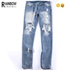 Low MOQ Custom Mens Distressed Denim Jeans Pants