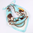 Multi-purpose lady Hangzhou print 55*55cm large kerchief china silk scarf