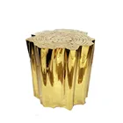 Tree Trunk Pattern Gold Side Table Arabic Style Hotel Coffee Table