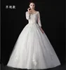 Fancy Flowers Elegant 2019 wedding dress bridal gowns with long sleeves