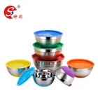 Stainless Steel Mixing Bowl Set with Lids salad bowl with silicone base