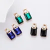 China fashion daily wear simple designs multicolor square pendant earring for party