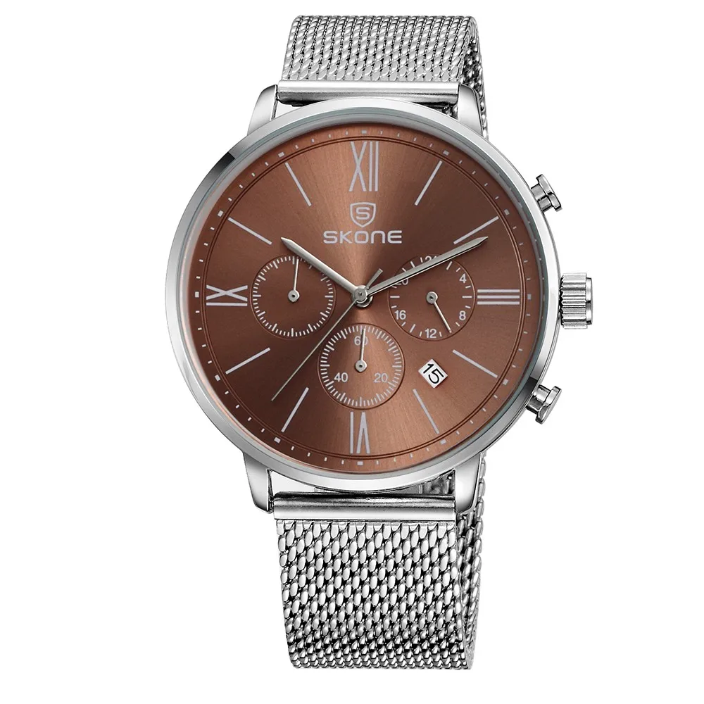 skone mens watch mesh wove brand top brand luxury