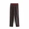 Z31203A Fashion new style women geometric printing band width loose casual trousers