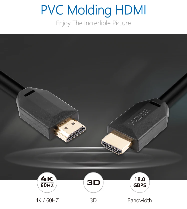 PVC Molding 2.0 TV HDMI Cable 4K 3D 1080P High Speed HDMI Cable With Double Ferrites - ANKUX.COM