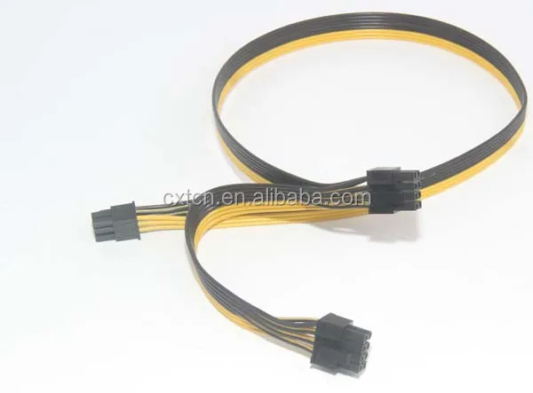 PCI Express PCI e de 6 pines a 6 pines y 8 (6 + 2) pin conector de tarjeta de vídeo de la GPU de Cable de suministro de energía 60 + 20 cm para Bitcoin minero de la máquina - ANKUX.COM
