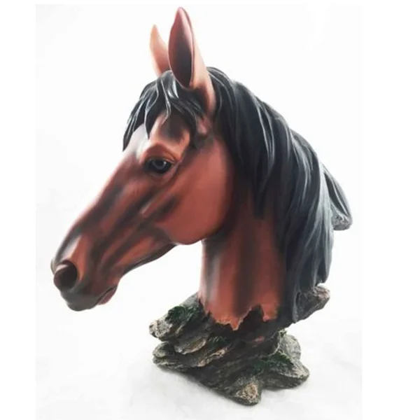 Personnalisé fait maison décoration polyrésine antique statue de cheval en bois
