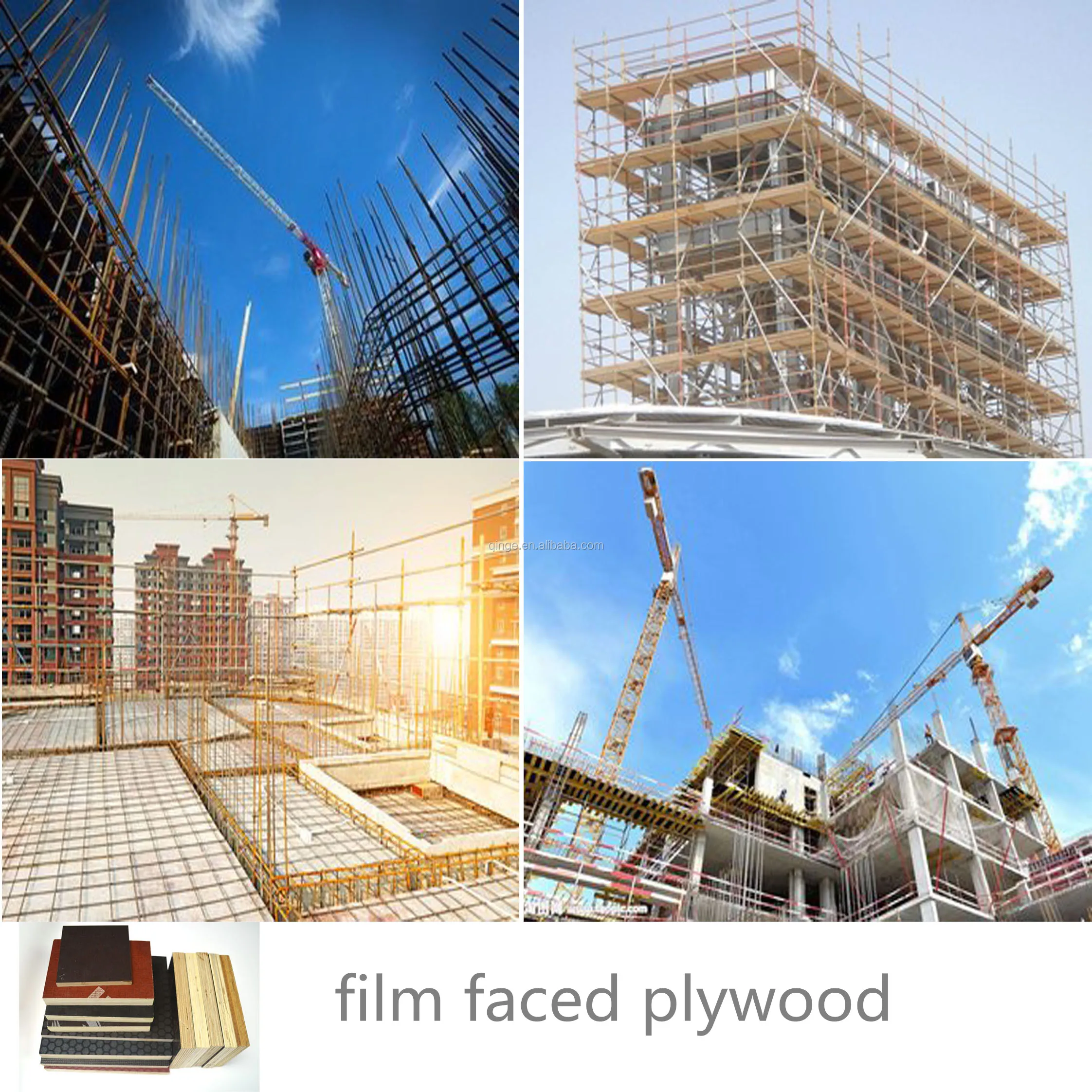 plastic construction film faced plywood 18mm with CE shuttering plywood film faced 18mm for plastic construction formwork