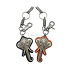 high quality Thailand India genuine leather elephant keychain