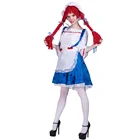 Top quality cute Rag Doll costume for women lace and bowknot decorated adults Halloween carnival costumes anime cosplay