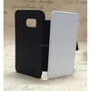 White leather cell phone case Black polyester fibre and PC with wallet card slots sublimation case for samsung galaxy s7 edge