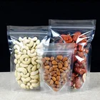 PET/PE Ziplock Plastic Clear Nut Package Dry Food Grade Bags, Clear Self Standing Pouch Bag/