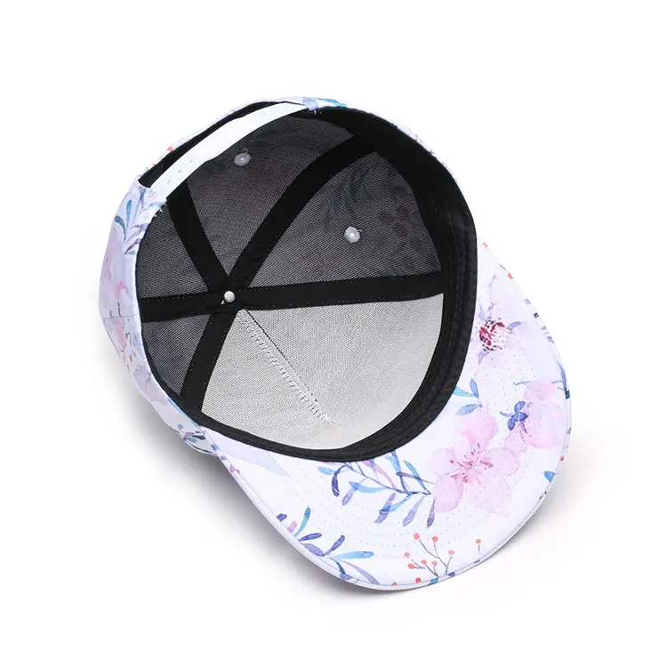 2017 new fashion flat brim custom print  floral snapback cap hat 