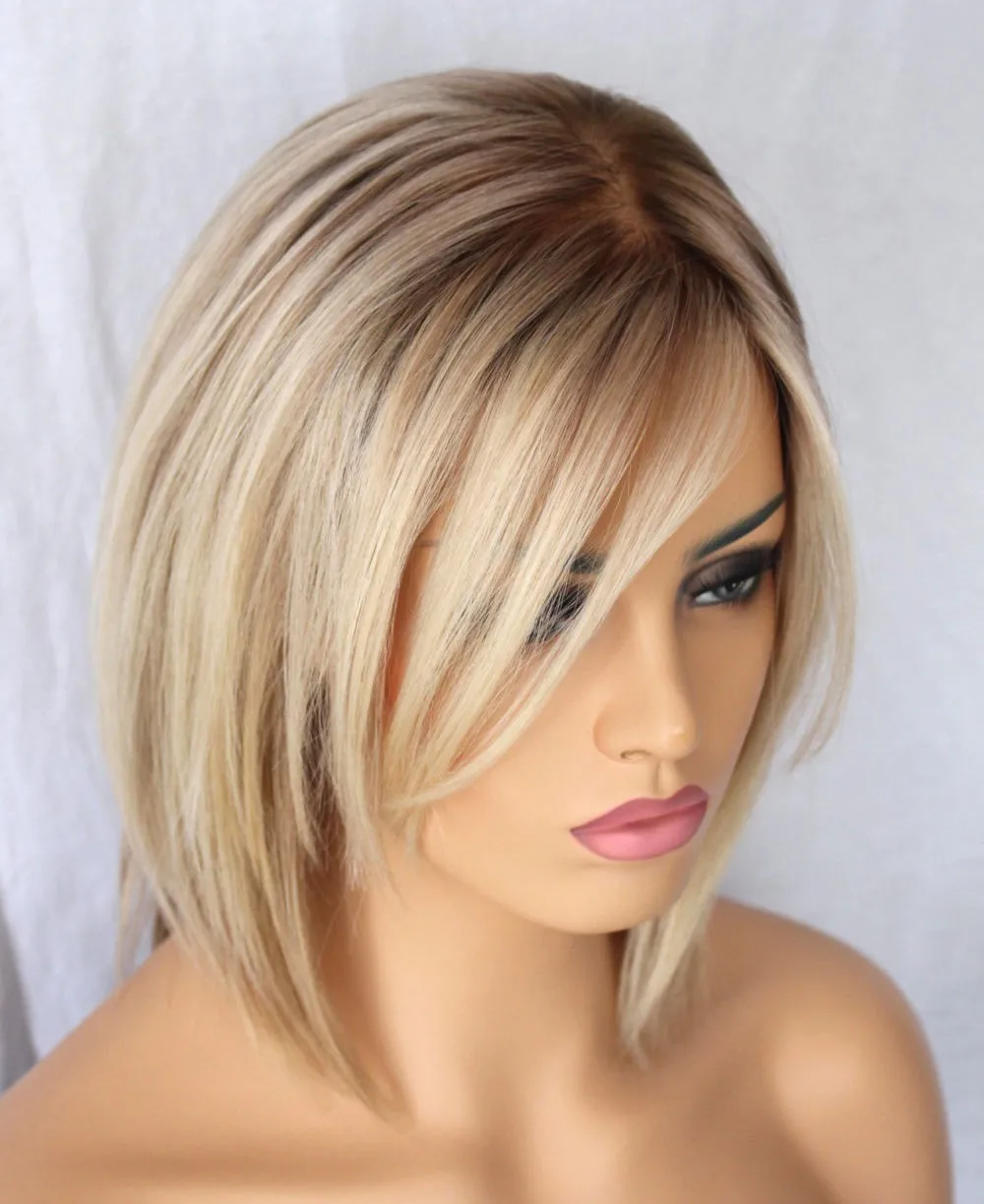 Hot Indian Ombre Blonde Human Hair Short Bob Wig For White Women Buy 