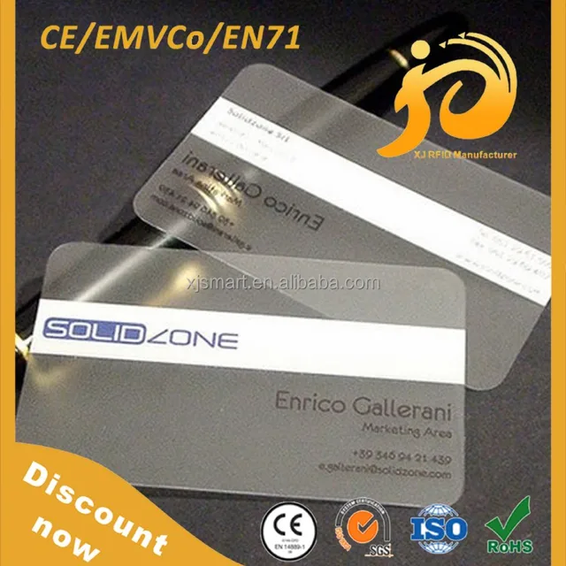 hot sale transparent pvc business name card