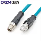 Ethernet Rj45 Cat5 M12 Cable Ethernet A B D Code X Code 4pin 8pin M12 To RJ45 CAT5 CAT6 Connector