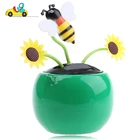 Solar Toy New Ladybug Solar Power Toy Flower Of Life Silicone Solar Dancing 3 Flower Design Zoom-in//
