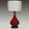 Red ceramic table lighting for bedroom bedside reading lamps and AC outlets