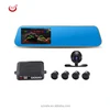 rear view camera mirror germid display with camera recorder DVR parking sensor showing distance guide line one screen
