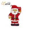 Factory Supply Custom Bulk Promotional Christmas Tree USB Flash Drive 4GB Silicon Bracelet Santa Claus PVC USB Flash Disk