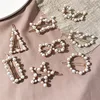 Korean Pearl Metal Geometric Hairpins Alloy Star Bow Crown Barrettes Elegant Women Girls Hair Clip Pin Accessories