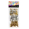 Metallic Sliver Gold Color Acrylic Flat Round Beads Jewelry Diy Decoration Bead