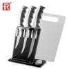 RUITAI Hot sale new design professional 6 pieces stainless steel fish knife set cutlery sets with knife stand