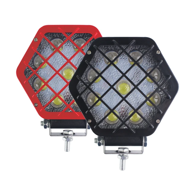 5 inch 27W LED Pods Light Offroad - Hexagon - 2000lm - 5D Spot - for Military Style Jeeps Trucks Offroad Tractor