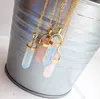 Foreign trade hot selling jewelry short warhead natural crystal stone pendant clavicle necklace