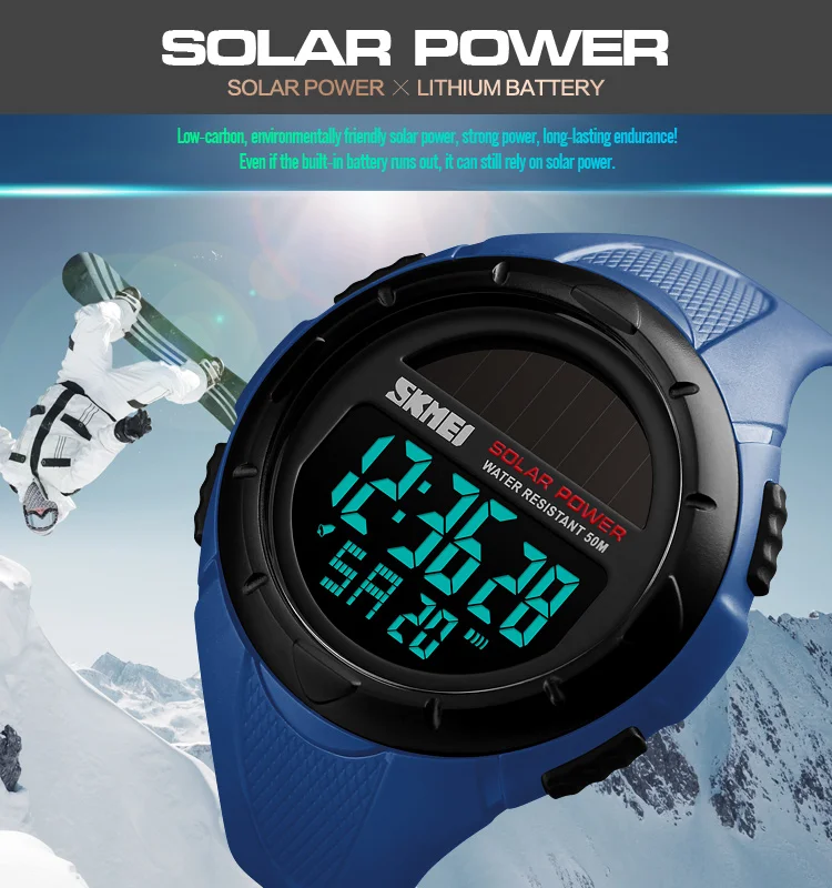 Waterproof solar powered sports wrist watch piece price in pakistan sale