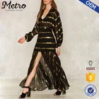 Flared Dress Dresses Women Maxi Women Black Chiffon Stripe Print Flared Maxi Dress