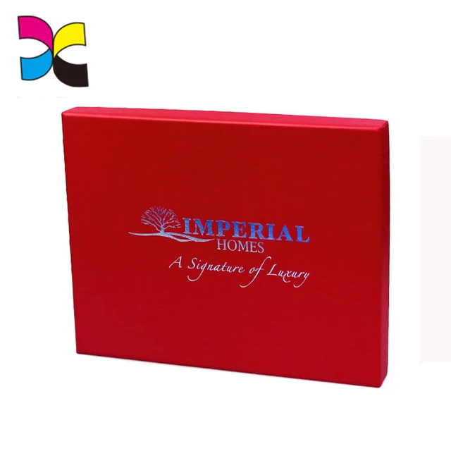 lid and base gift box wholesale red packaging with luxury silver