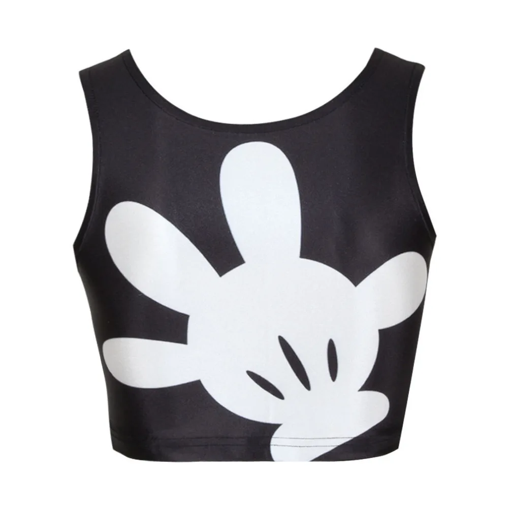 EAST KNITTING women crop tops fashion summer t shirt Funny Character 3D Print punk crop Tops