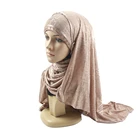 wholesale fashion solid color plain elastic cotton muslim jersey hijab