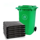 Black large trash bags translucent PE material garbage plastic bag for garbage bin/can liner