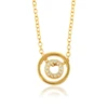 44436 xuping jewelry 24k gold plated double round eternity fashion necklace
