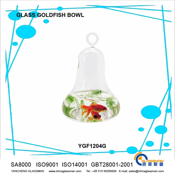 high borosilicate glass crafts fancy glass goldfish bowl ygf120
