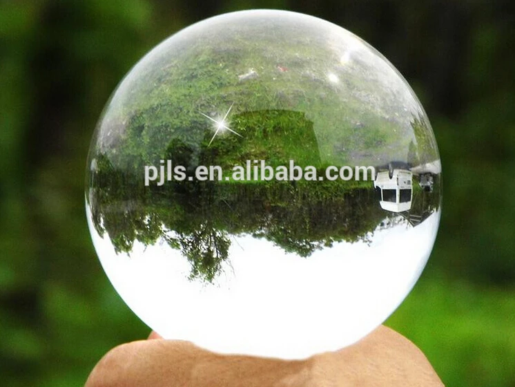 large crystal sphere ball with wooden base fengshui home