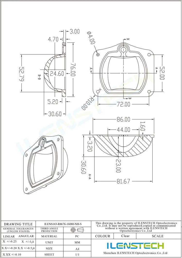 High Power LED Lens Single street light lens 80x160 degree 1w 3w for outdoor lighting projector