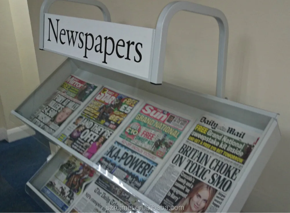 Customized Floor Standing Library Newspaper/magazine Display Rack Buy Newspaper/magazine