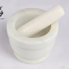 Stone handicraft White Marble mortar and pestle new year gifts 5.1 inch stone Bowl